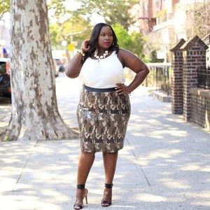 Cute Sequin Camo Pencil Skirt
